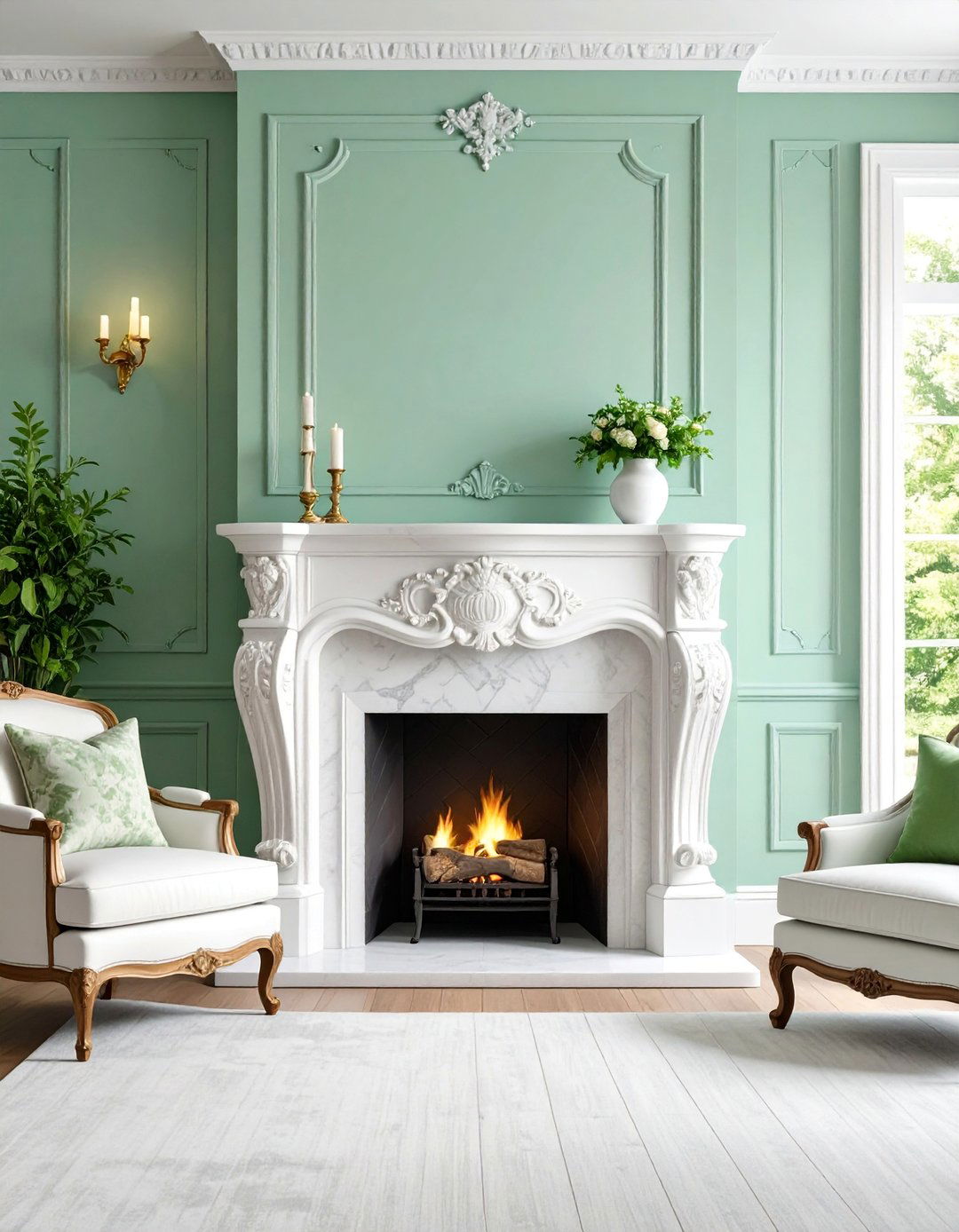 Limewash White Fireplace with Textured Elegance - 25 Fireplace Paint Ideas
