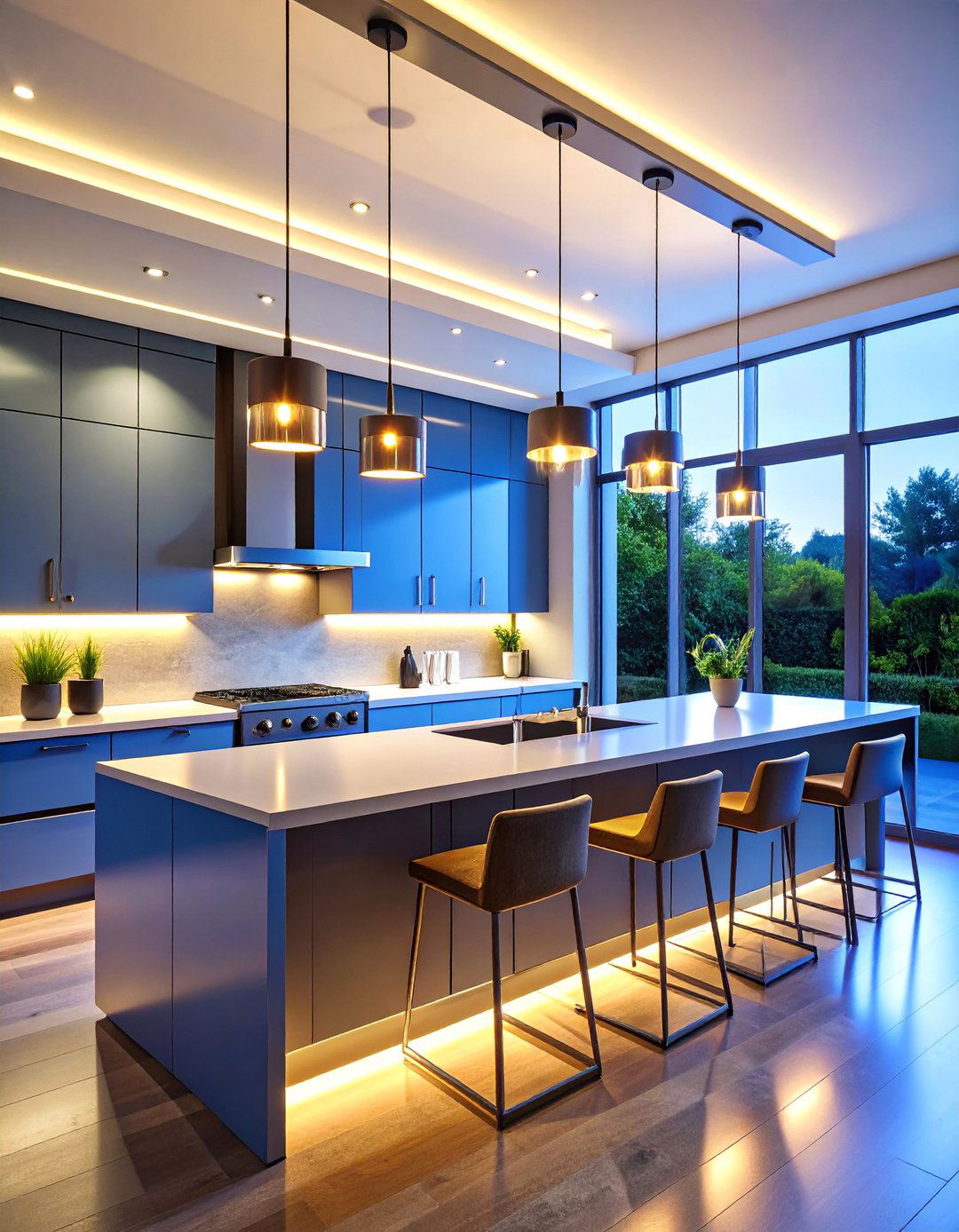 Linear Pendant Lighting Systems - 25 Modern Kitchen Ideas