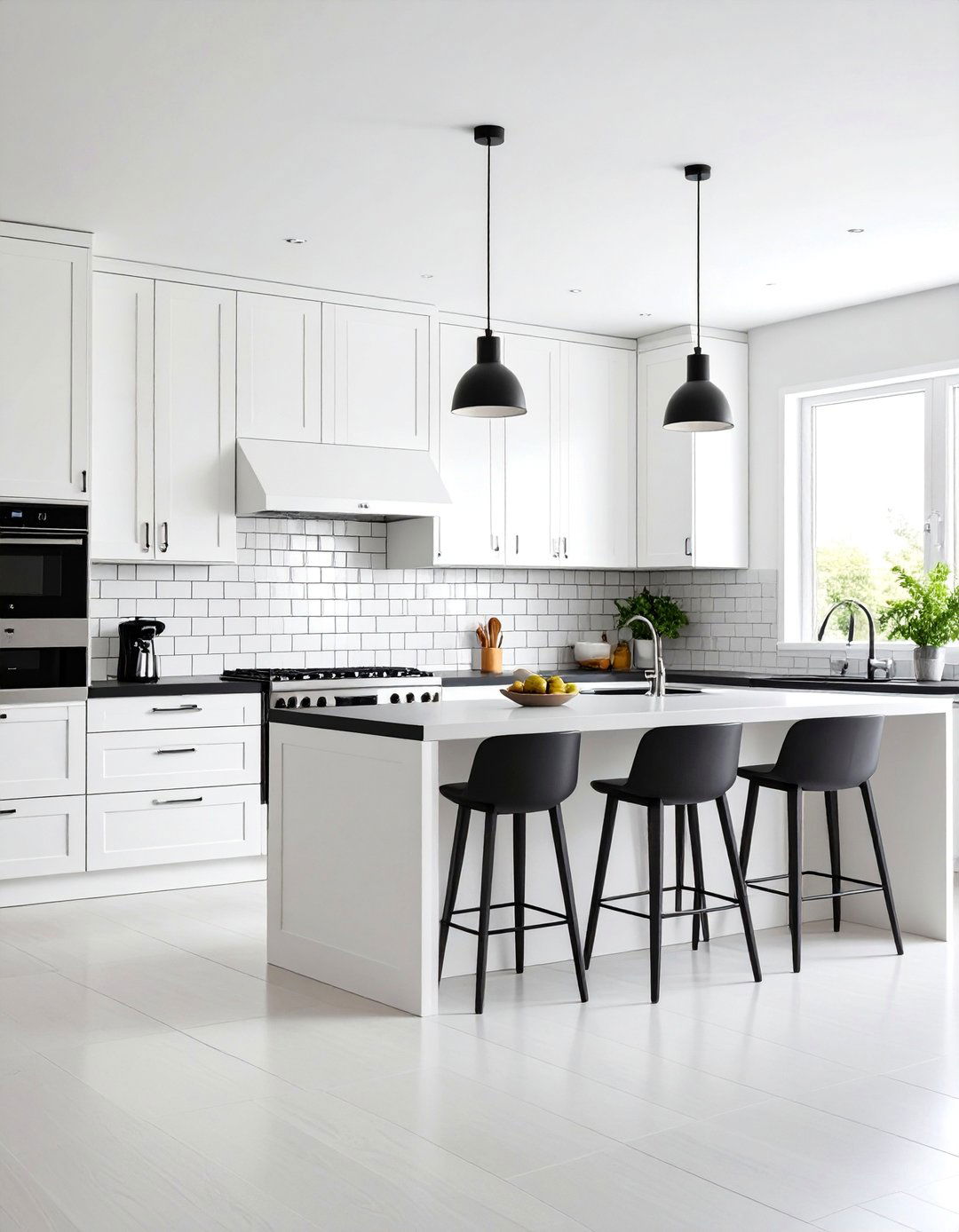 Linear Tile Kitchen Backsplash with Horizontal Emphasis - 25 Black and White Kitchen Backsplash Ideas