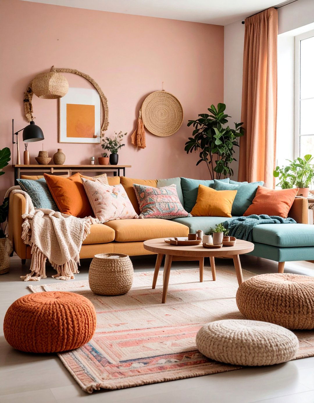 Linen and Cotton Living Room with Layered Textures - 25 Neutral Boho Living Room Ideas