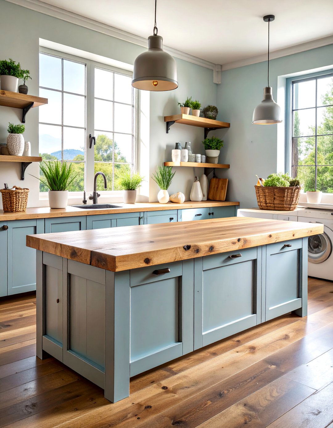 Live Edge Reclaimed Wood Laundry Room Countertops - 25 Laundry Room Countertop Ideas