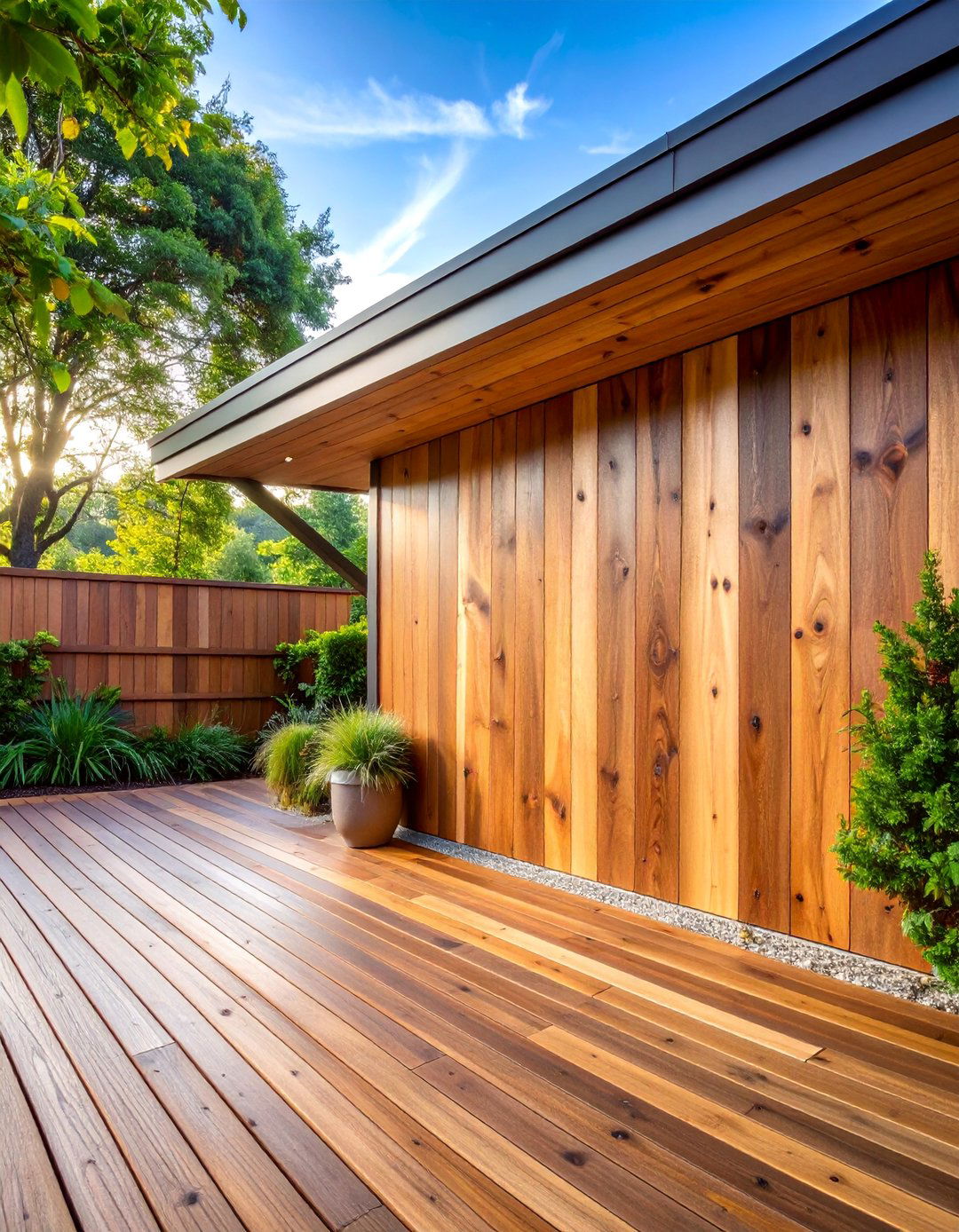 Live Edge Wood Fascia with Natural Bark - 25 Deck Fascia Ideas