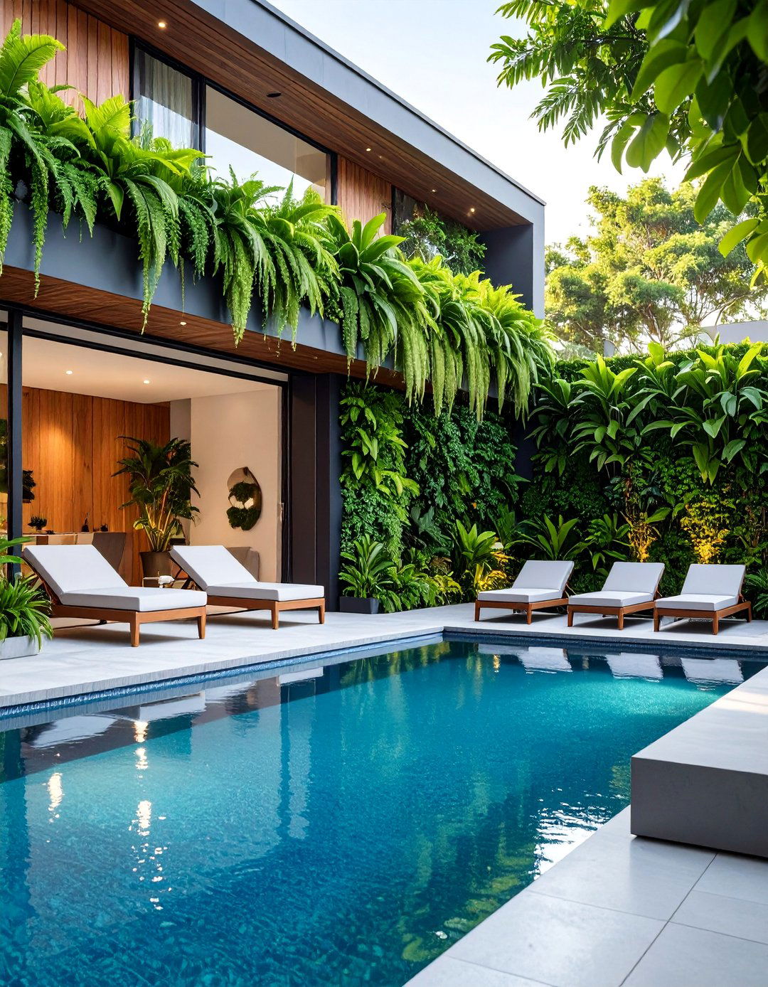 Living Green Wall Pool Privacy Oasis - 25 Pool Privacy Ideas
