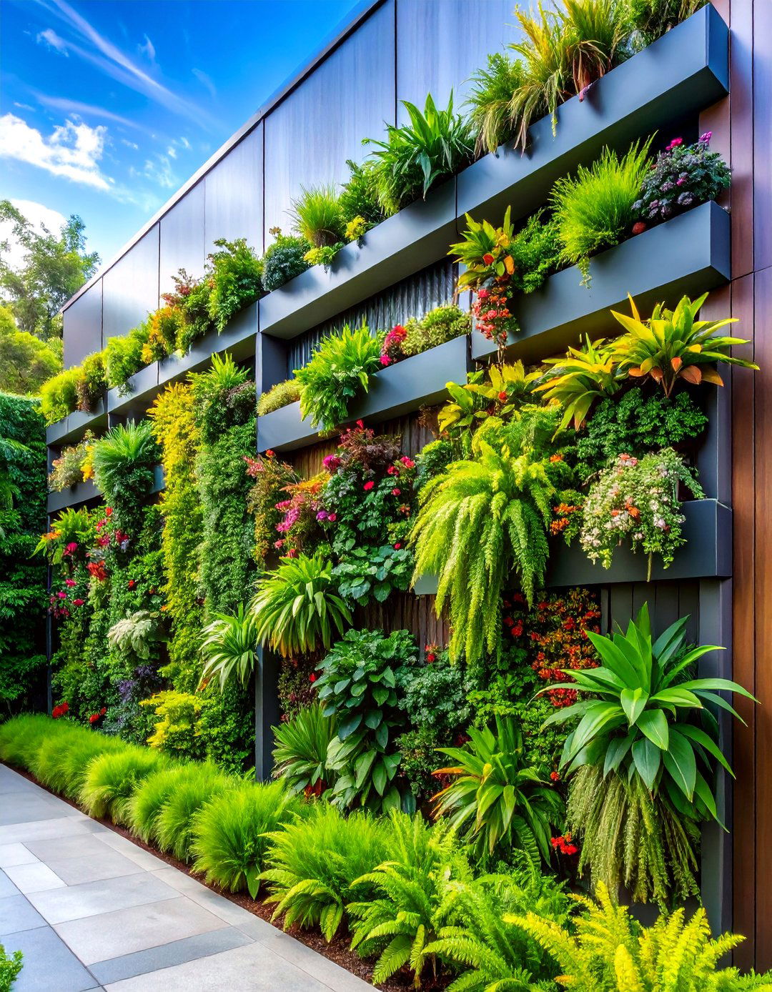 Living Green Wall with Vertical Garden System