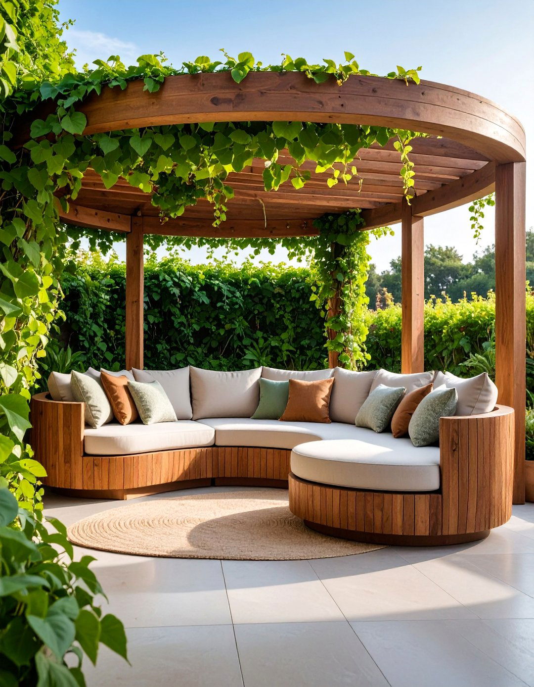 Living Pergola Seating Nook Garden Focal Point - 25 Garden Focal Point Ideas
