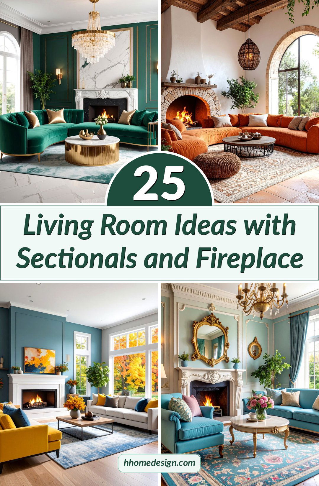 25 Living Room Ideas with Sectionals and Fireplace