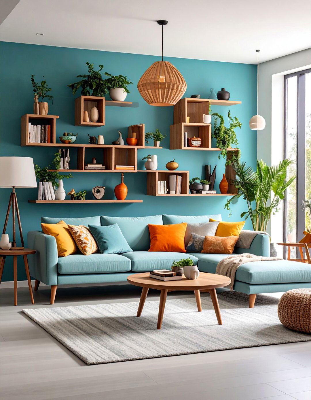 Living Room Shelf Asymmetrical Modern Statement - 25 Living Room Shelf Ideas