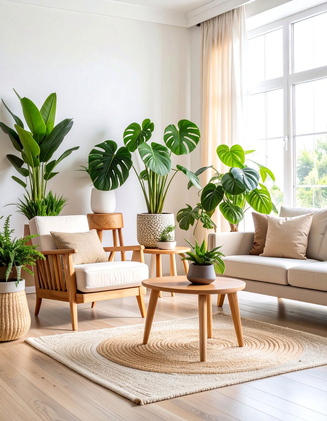 Living Room Statement Corner Display - 25 Ways Decorating With Plants