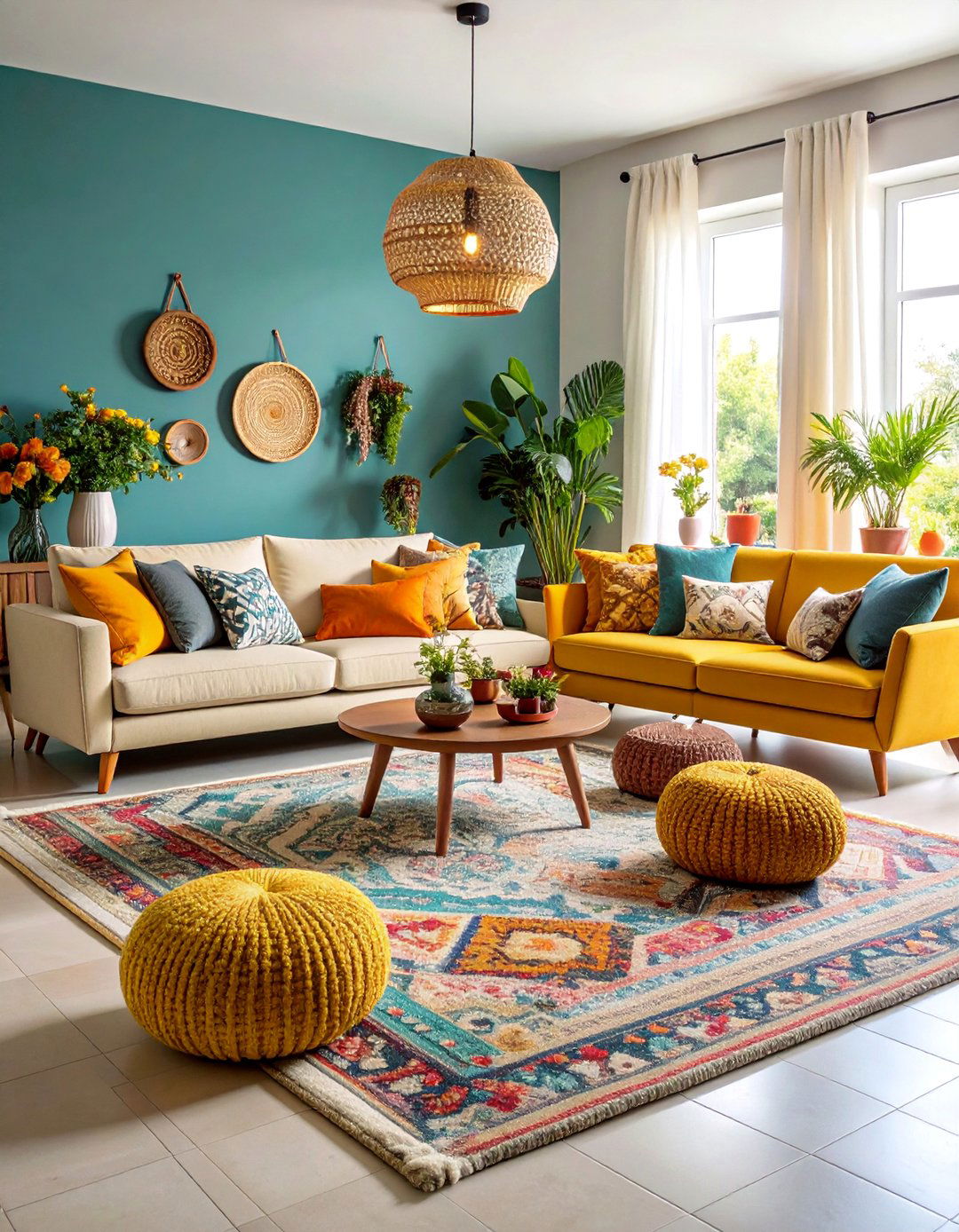 Living Room with Asymmetrical Furniture Groupings - 25 Asymmetrical Balance Interior Design Ideas