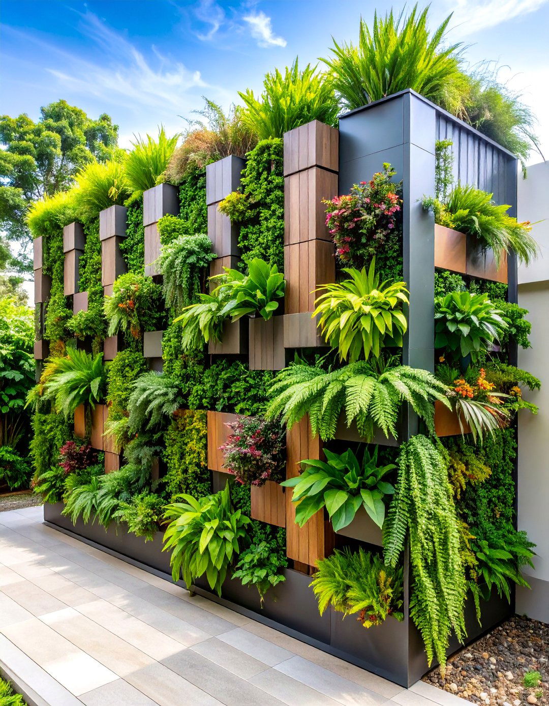 Living Wall Vertical Garden Privacy System - 25 Patio Privacy Ideas