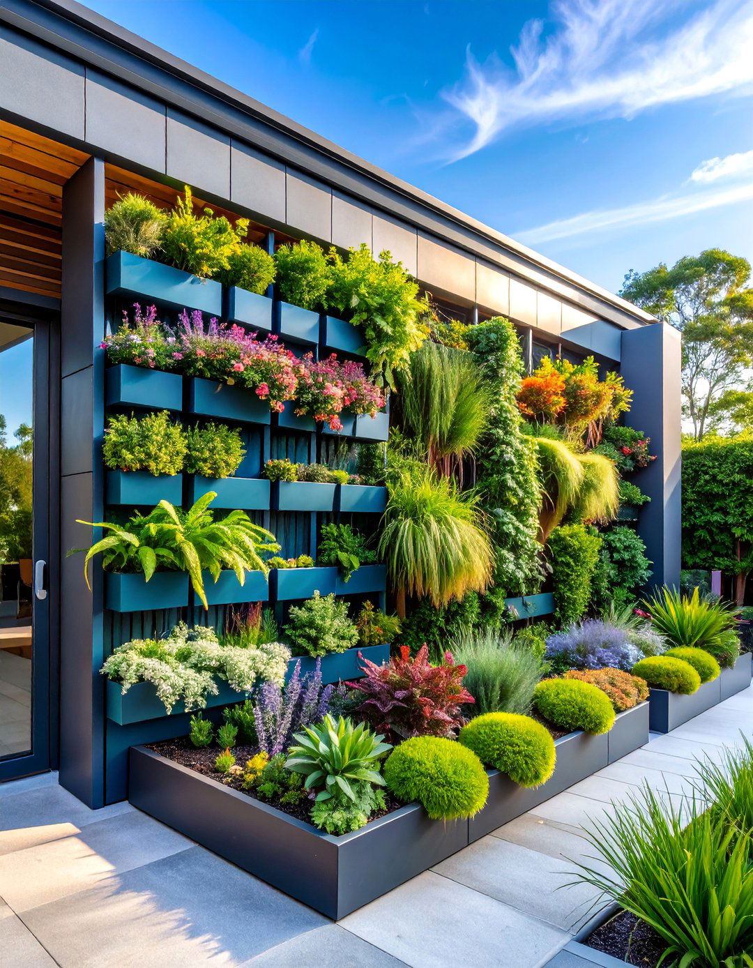 Living Wall Vertical Garden with Modular Panels - 25 Vertical Garden Ideas