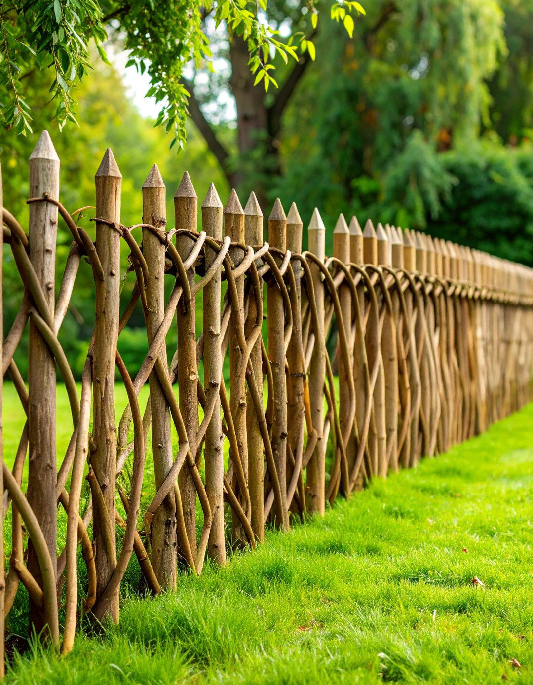 Living Willow Fence with Bendable Branches - 25 Vegetable Garden Fence Ideas