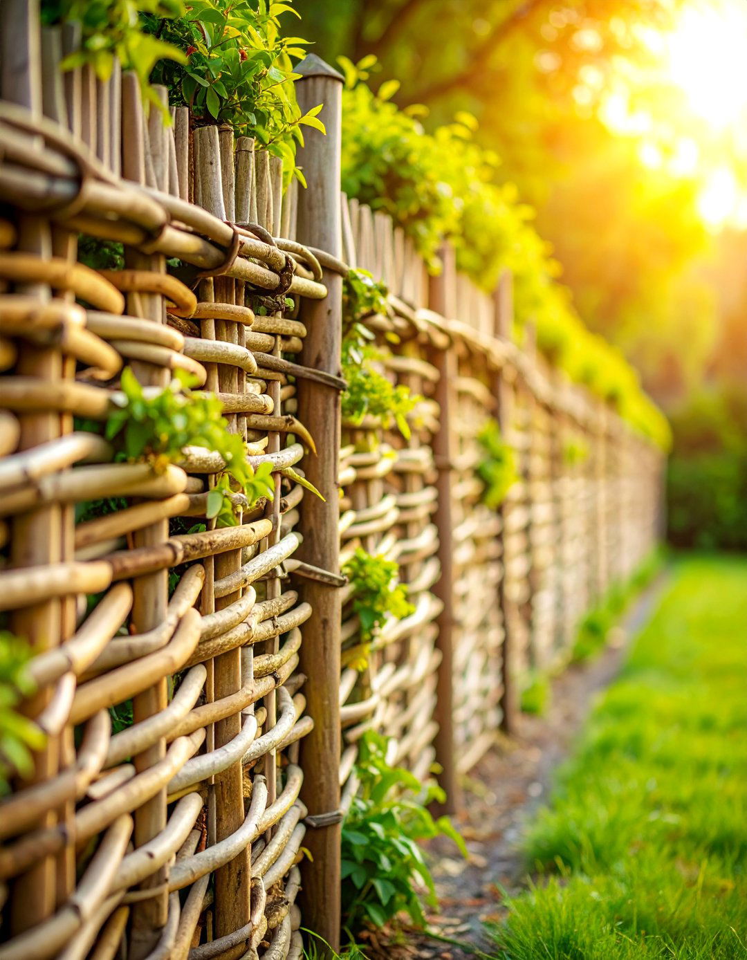 Living Willow Wall with Natural Weaving - 25 Garden Wall Ideas