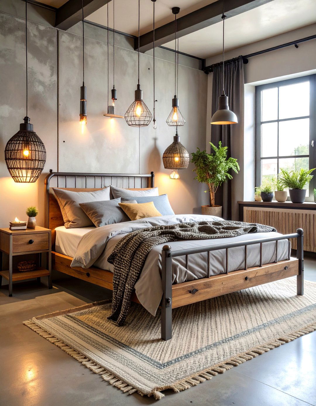 Loft Style Bed Nook with Industrial Elements - 25 Bed Nook Ideas