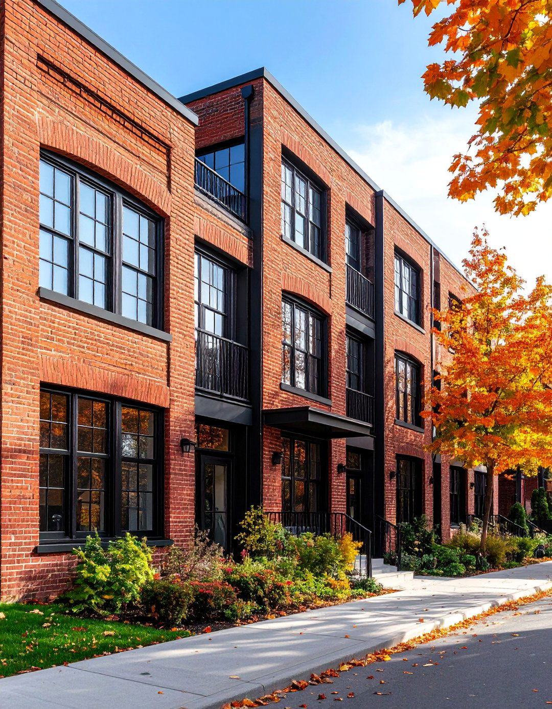 Loft Style Townhouse with Black Industrial Windows - 25 Houses With Black Windows