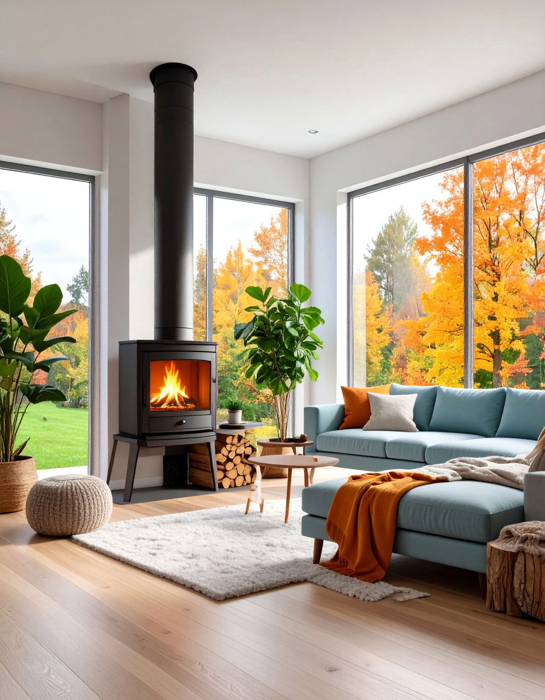 Log Burner with Smart Technology Integration - 25 Log Burner Ideas