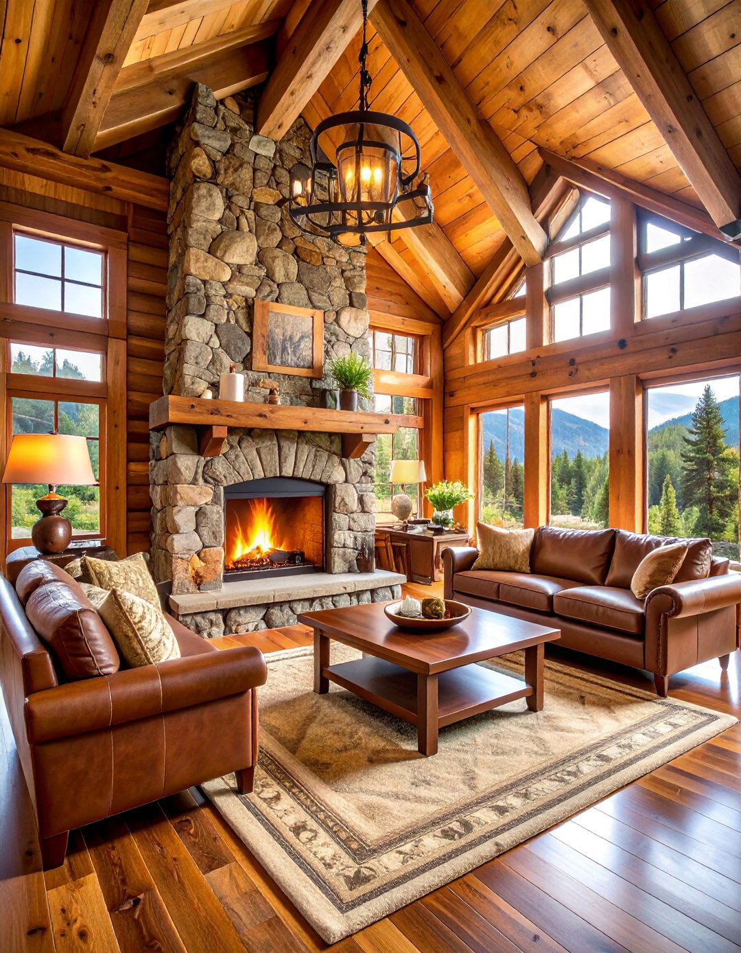 Log Cabin Style with Full Log Construction and Rustic Details - 25 Rooms With Fireplaces With Vaulted Ceilings Features