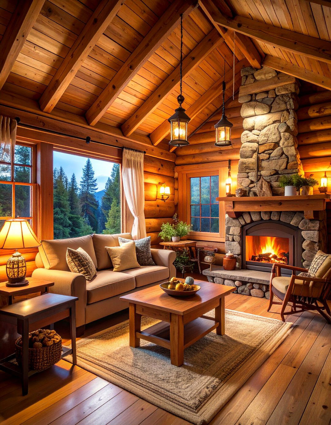 Log Cabin Tiny House with Chinking and Natural Finishes - 25 Rustic Tiny House Ideas