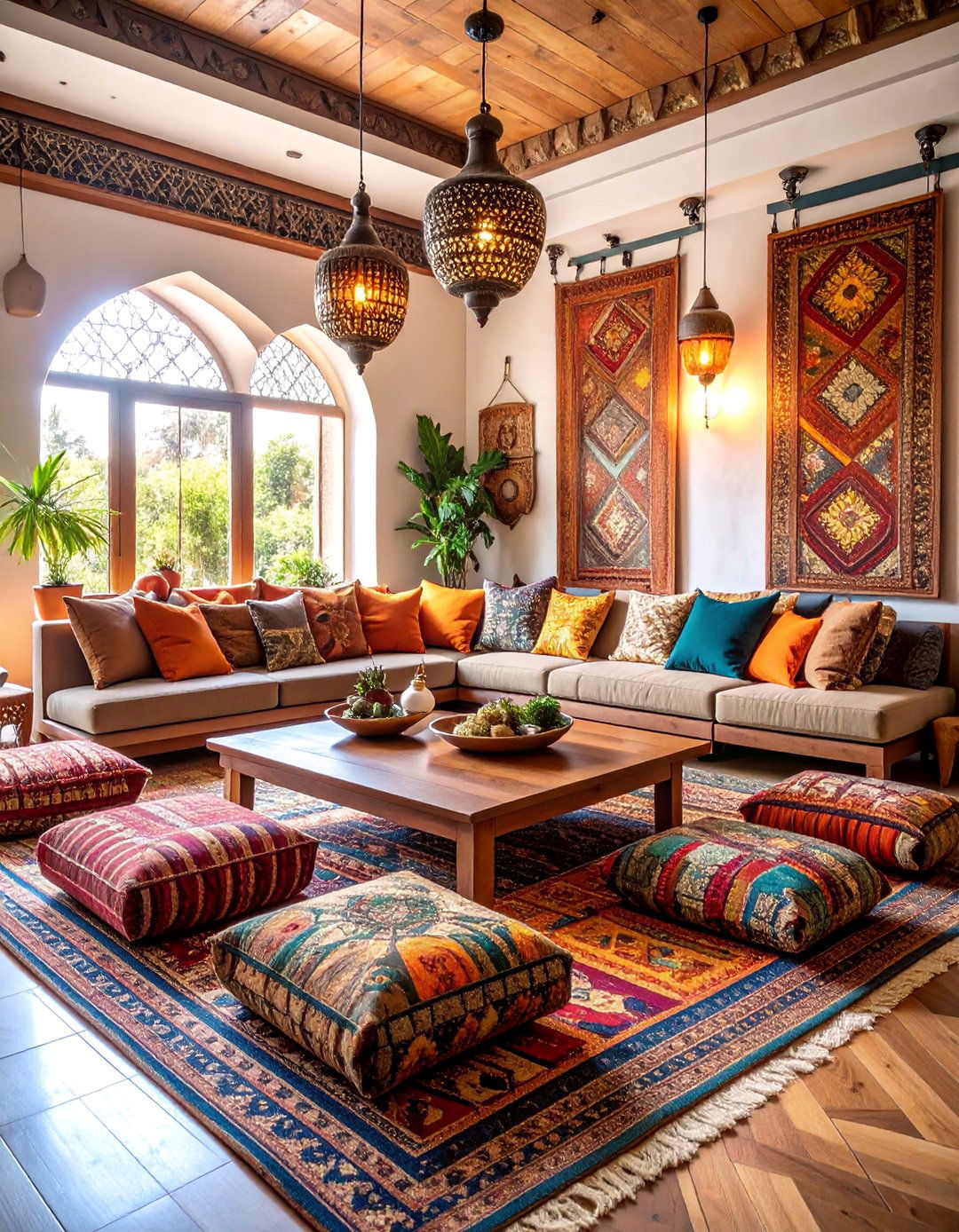 Low Floor Seating Moroccan Living Room - 25 Bohemian Moroccan Living Room Ideas