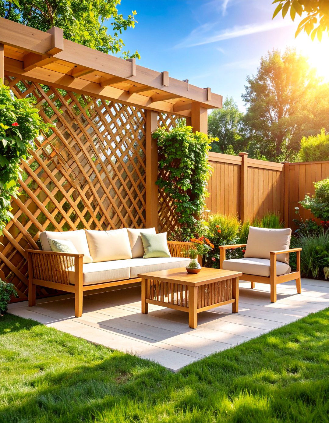 Low Maintenance Vinyl Lattice Fence - 25 Lattice Fence Ideas
