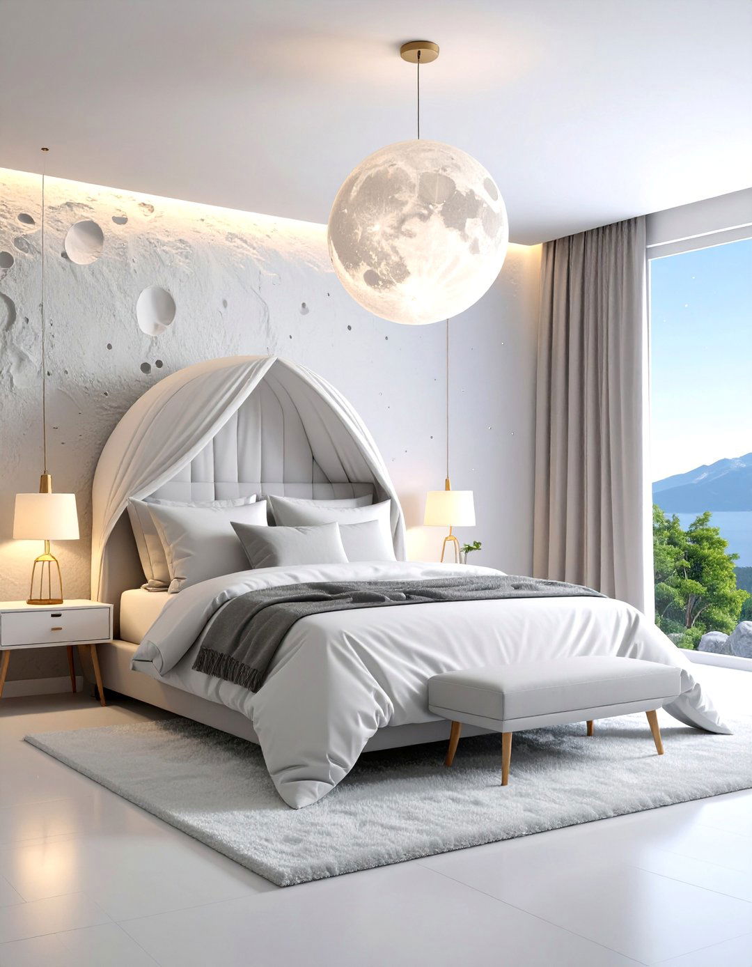 Lunar Surface Moonscape Chamber - 25 Space-themed Room Ideas
