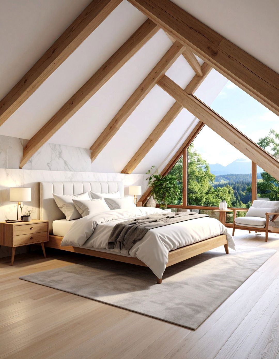 Luxe Attic Bedroom with Upscale Finishes - 25 Attic Bedroom Ideas