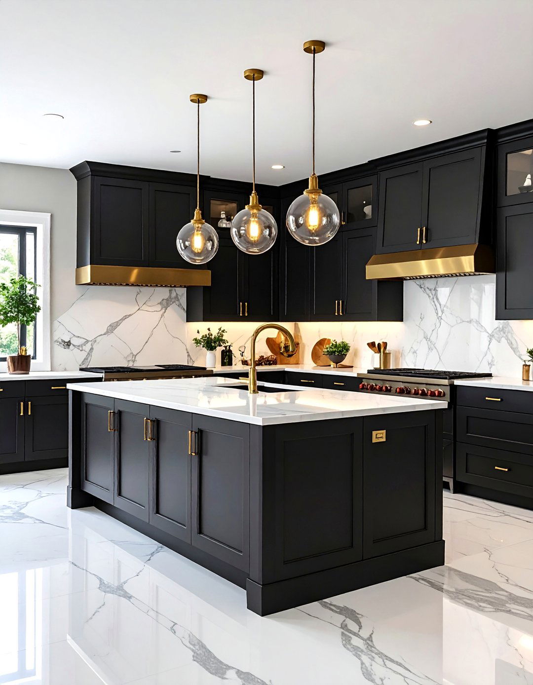 Luxe Matte Black Kitchen Cabinets With White Countertops - 25 Black Kitchen Cabinets With White Countertops