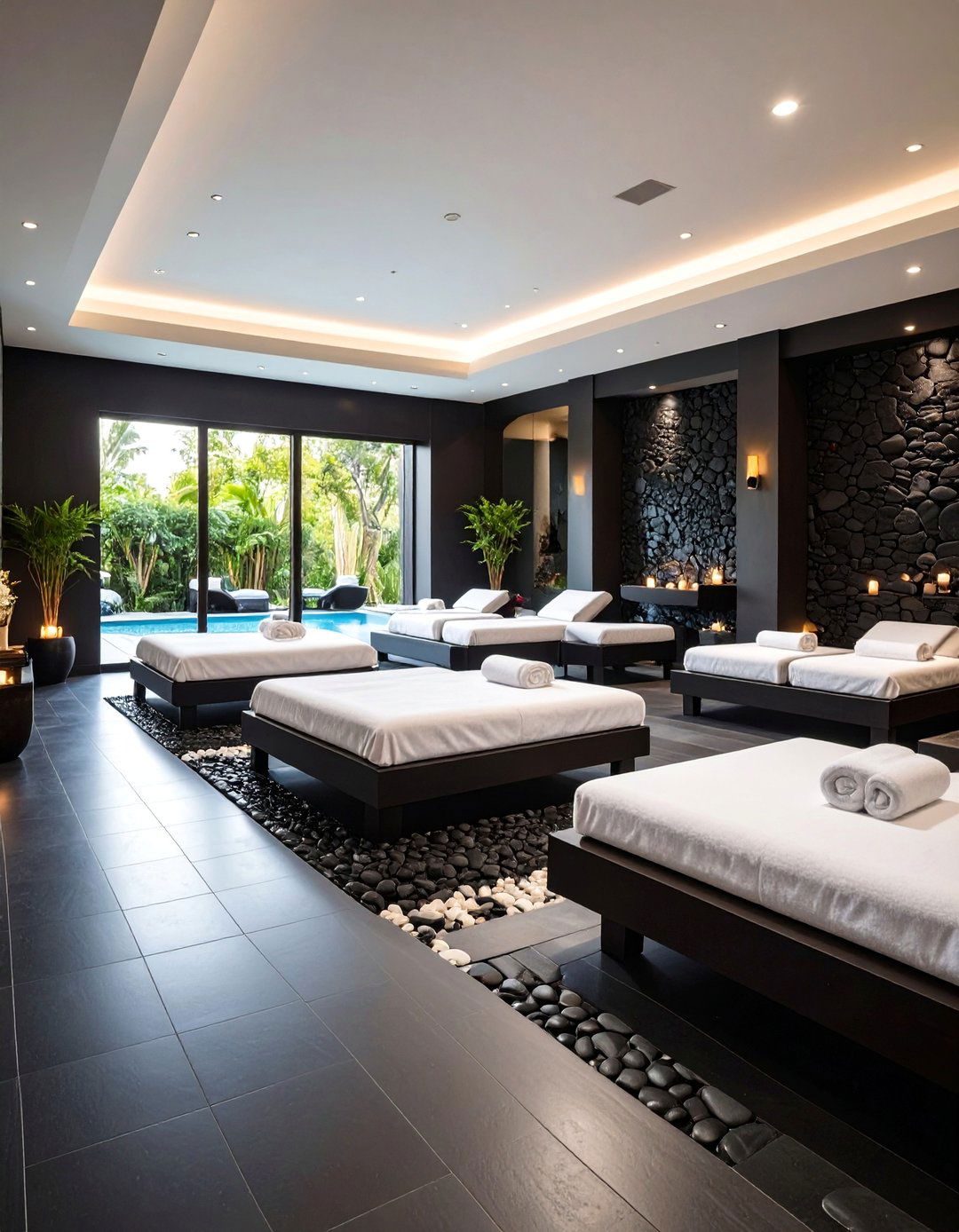 Luxurious Black and White Spa Retreat