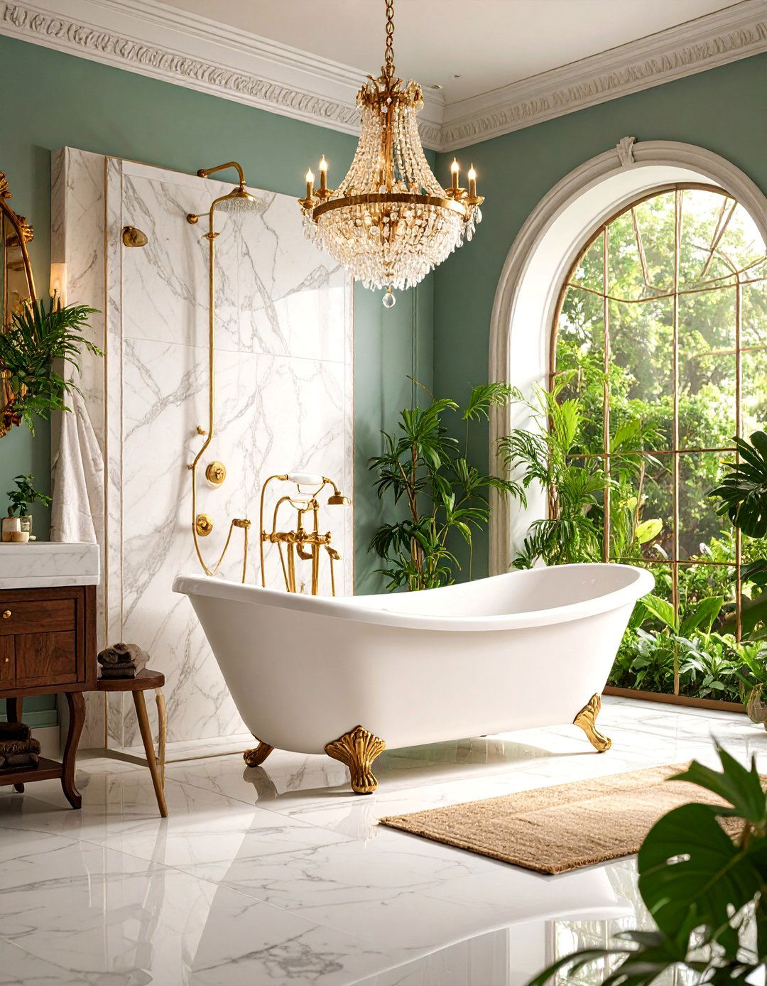 Luxurious Marble Clad Traditional Design - 25 Tub-shower Combo Ideas