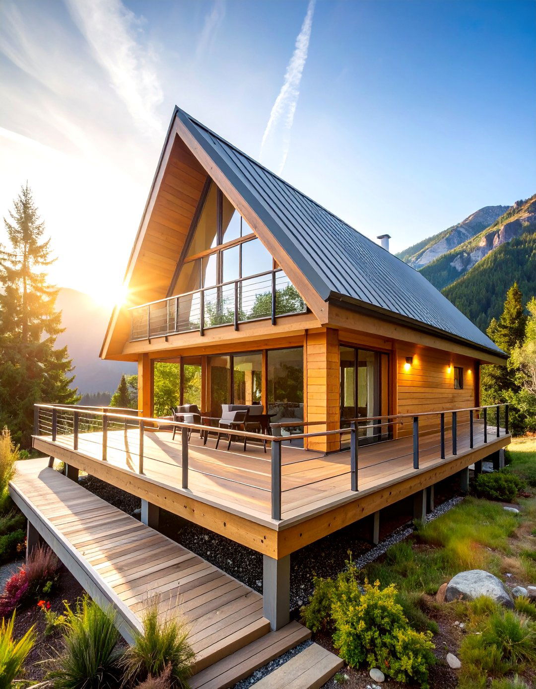 Luxury A Frame with French Door Balcony Access - 25 a Frame House With Balcony