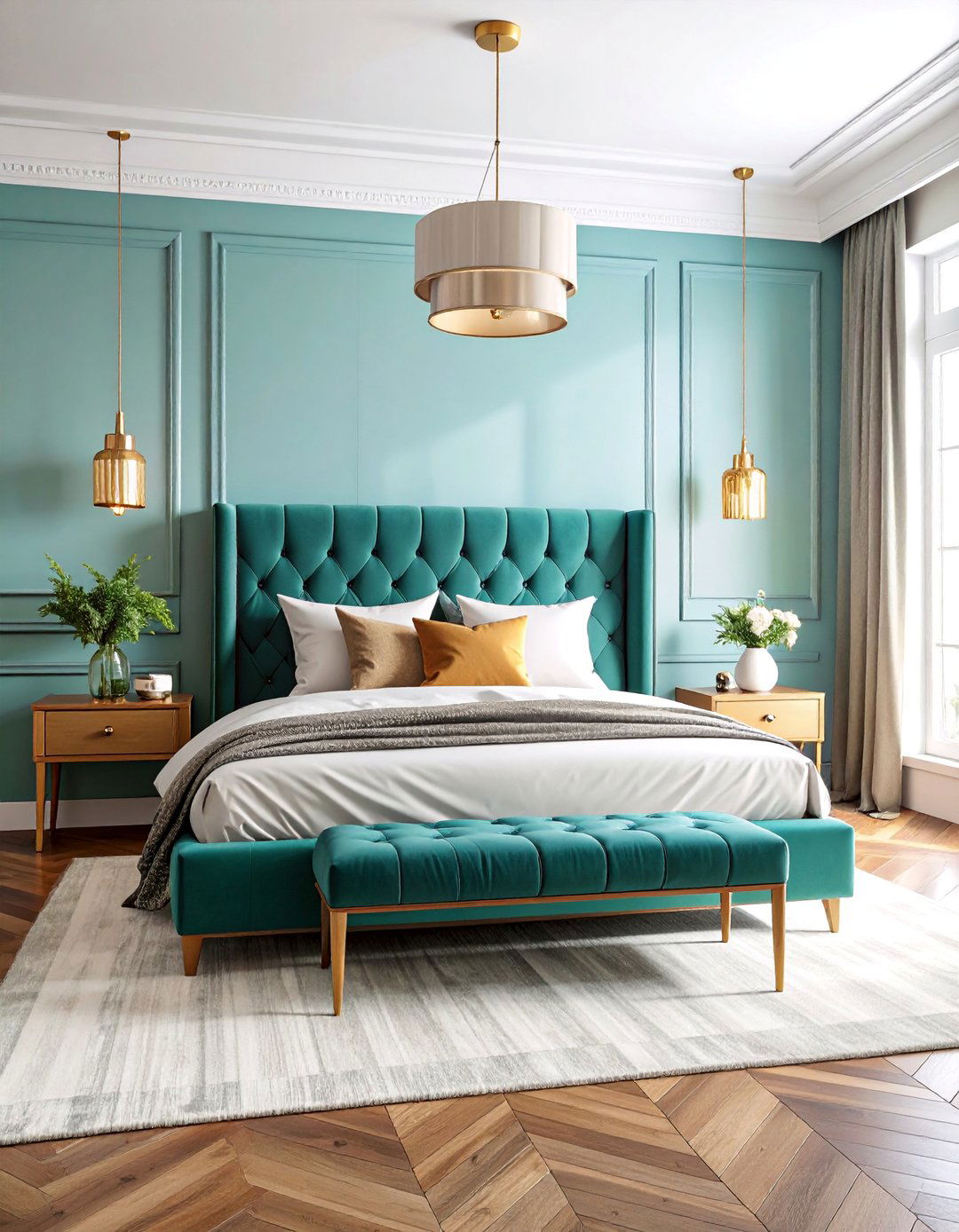 Luxury Bachelor Pad with Leather Accents - 25 Men's Bedroom Ideas