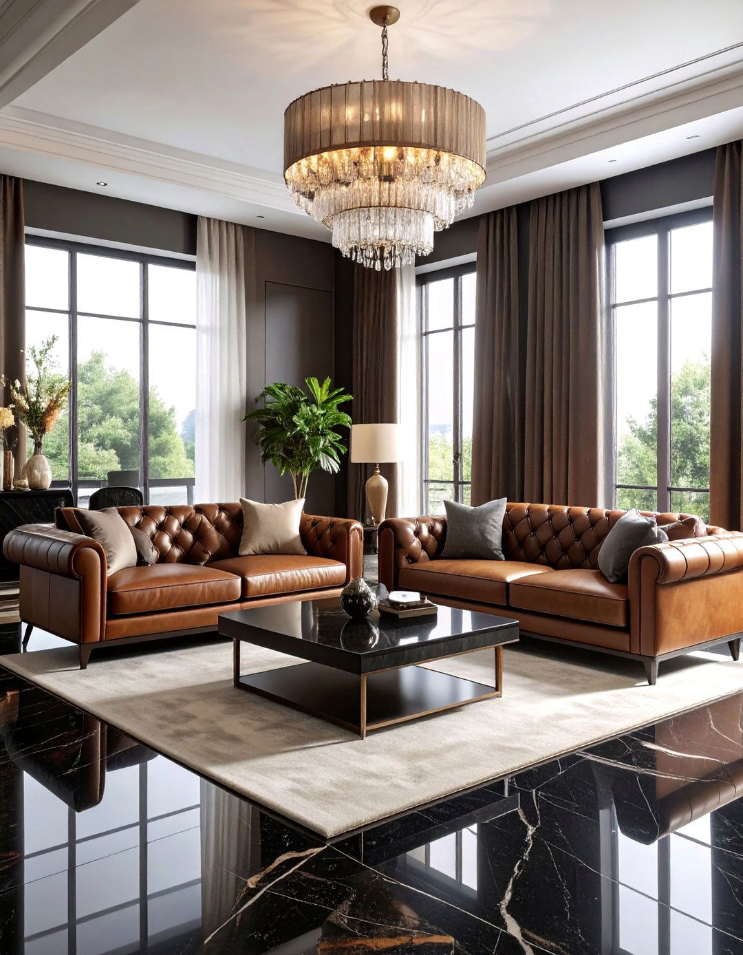 Luxury Black and Brown Living Room - 25 Black and Brown Living Room Ideas