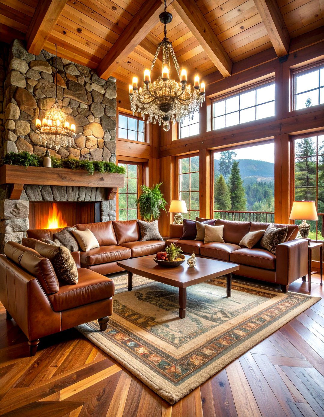 Luxury Cabin with High End Finishes and Premium Materials - 25 One Room Cabin Interior Design Ideas
