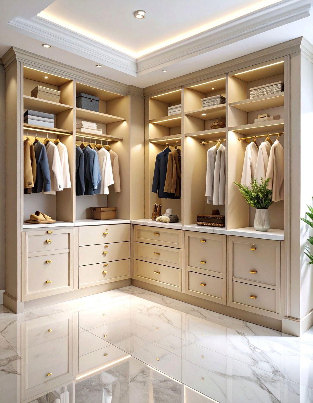 Luxury Coat Closet with Premium Finishes - 25 Coat Closet Ideas