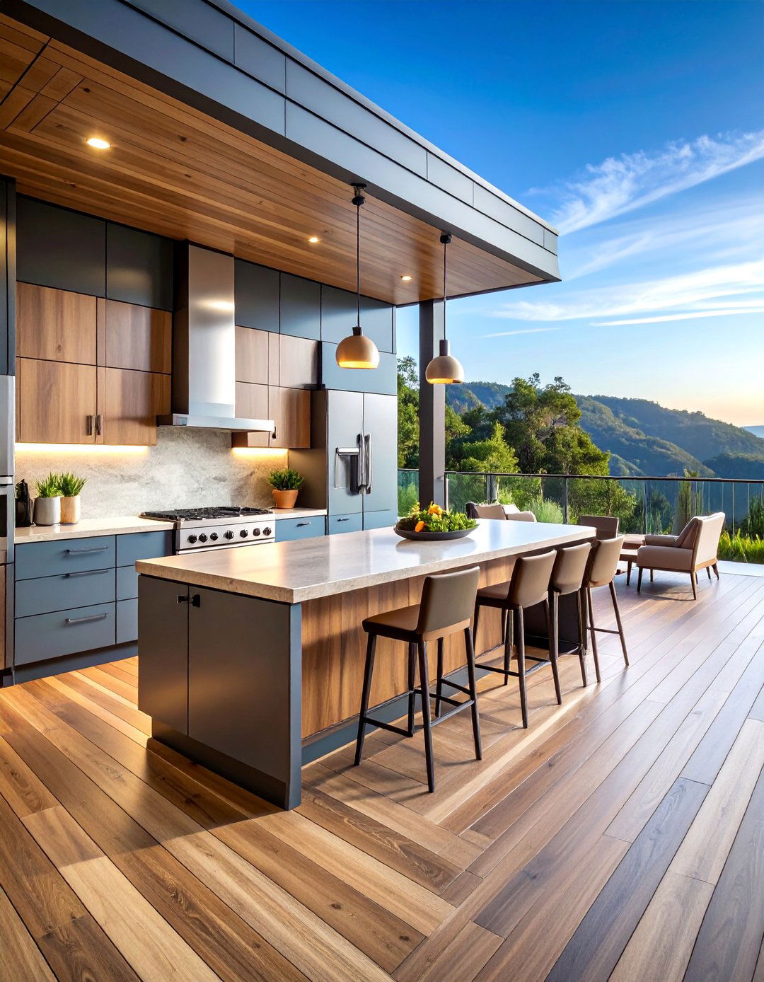 Luxury Deck Kitchen with High End Appliances - 25 Outdoor Kitchen on Deck