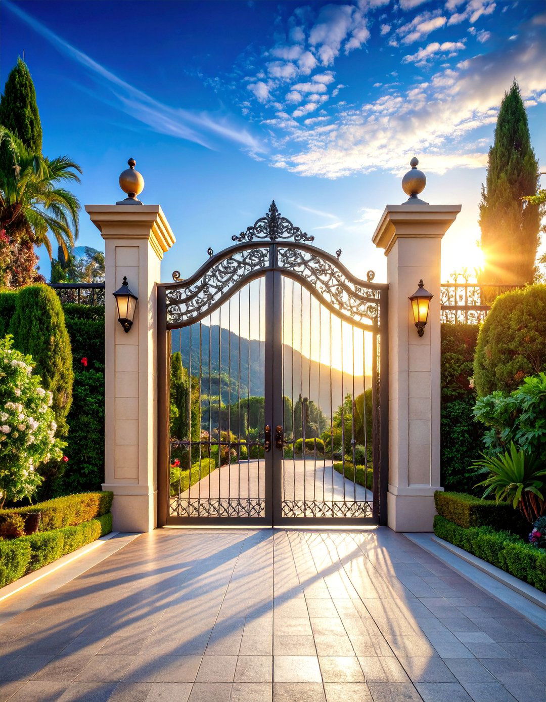 Luxury Estate Grand Gate with Impressive Scale - 25 Driveway Gate Ideas