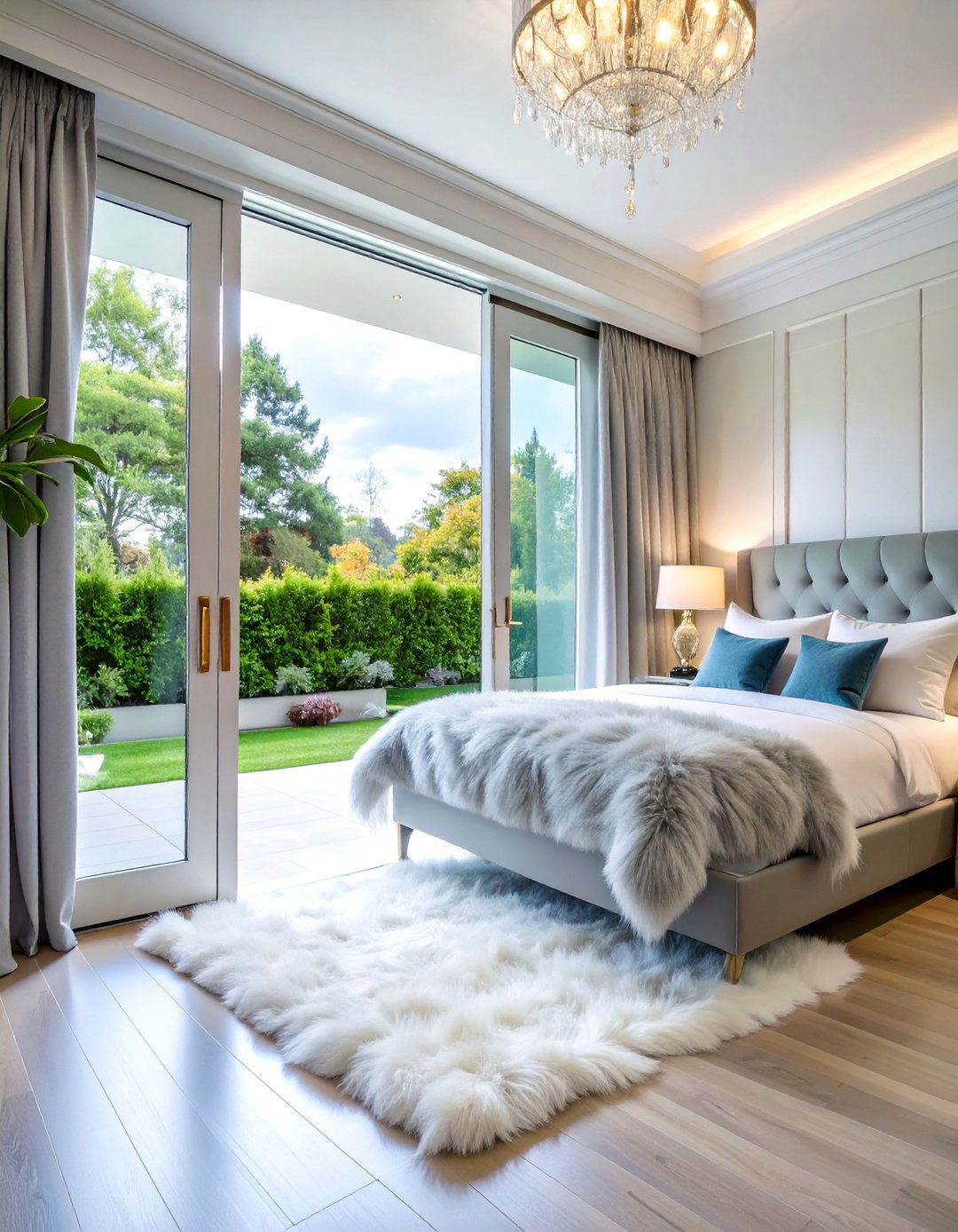 Luxury Faux Fur Sliding Panels - 25 Sliding Door Curtain Ideas