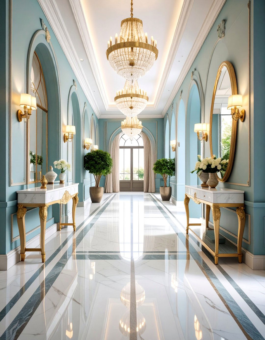 Luxury Finishes with High End Materials - 25 Hallway Decor Ideas