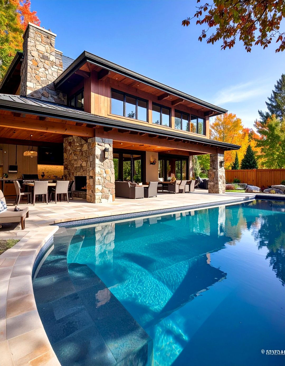 Luxury Guest House Pool Pavilion with Full Amenities - 25 Pool House Ideas