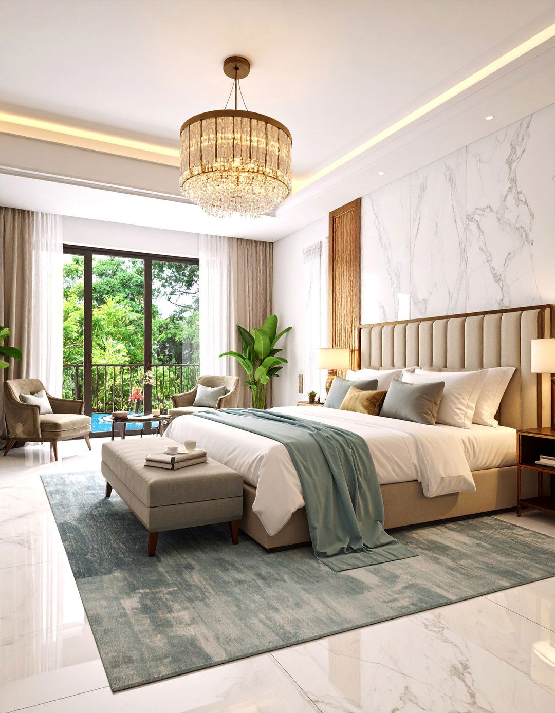 Luxury Hotel Inspired Bedroom with Spa Elements - 25 Master Bedroom Ideas