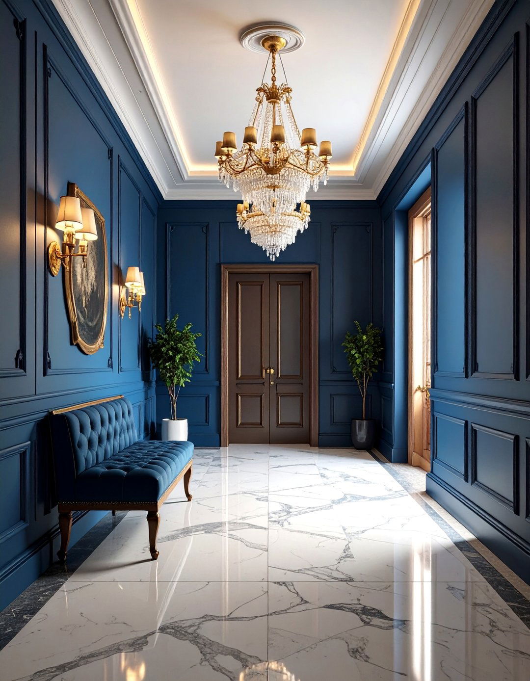 Luxury Hotel Inspired Hallway with Sophisticated Details - 25 Hallway Ideas