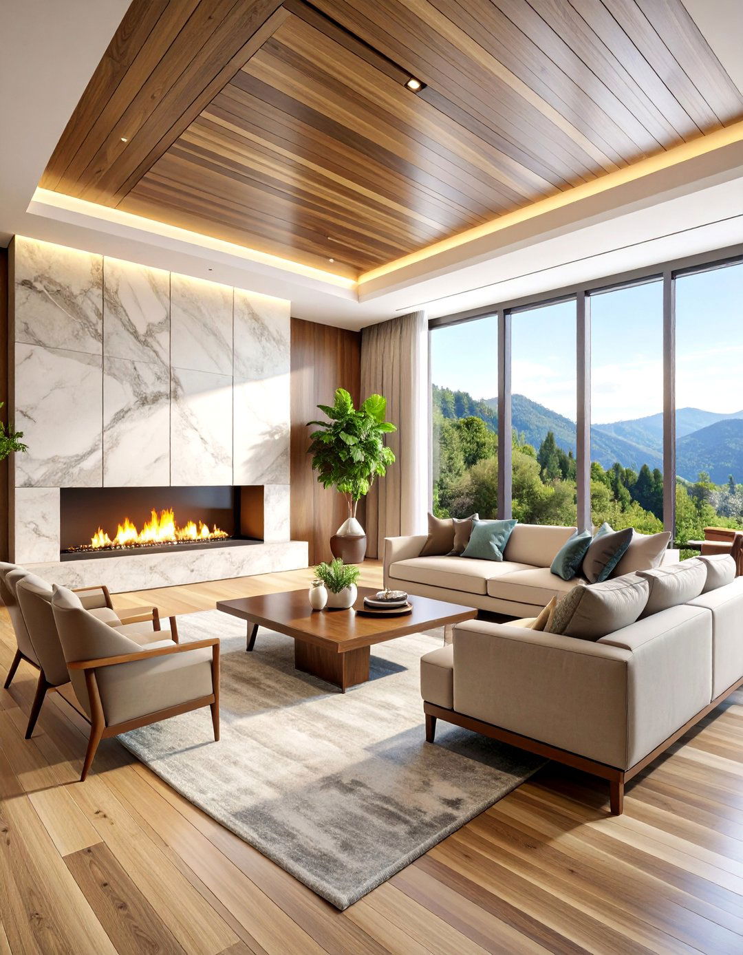Luxury Hotel Inspired with Premium Finishes - 25 Tv Over Fireplace Ideas