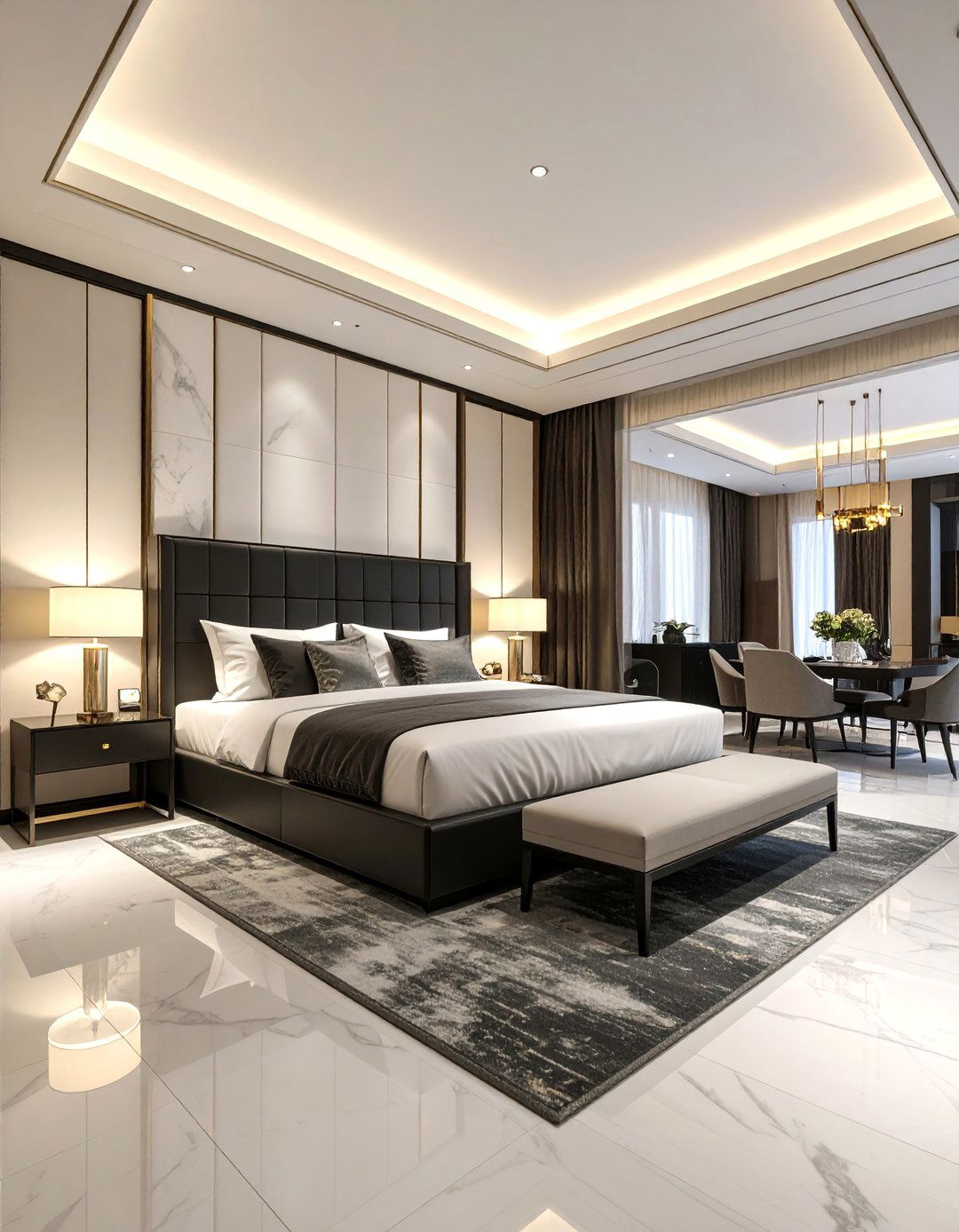 Luxury Hotel Style Black Headboard Bedroom - 25 Black Headboard Bedroom Ideas