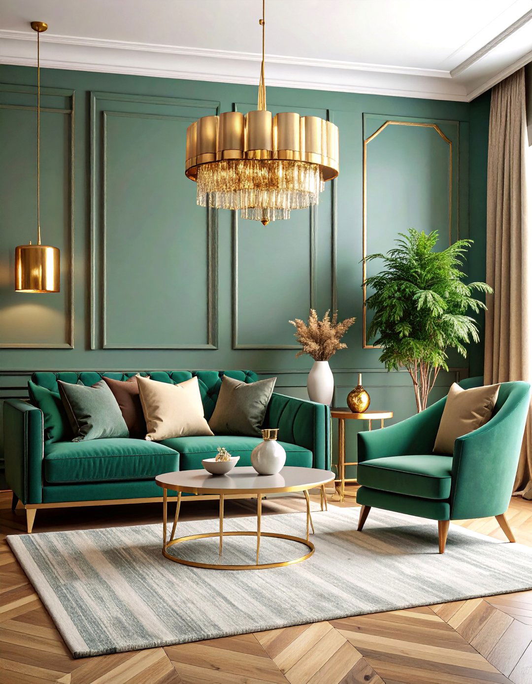 Luxury Living Room with Warm Metallic Accents - 25 Modern Living Room Ideas