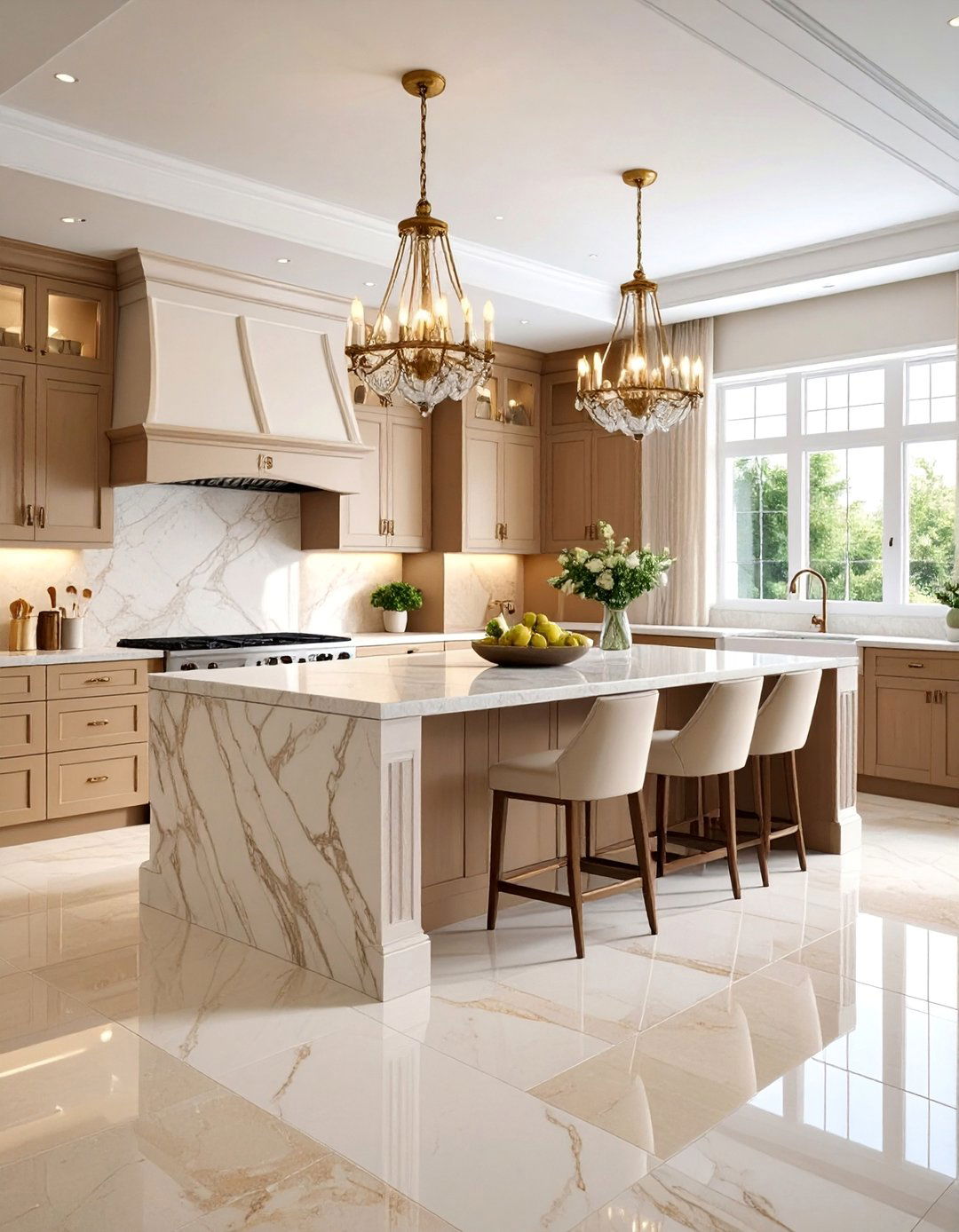 Luxury Marble Accent Travertine Floor Kitchen - 25 Travertine Floor Kitchen Ideas