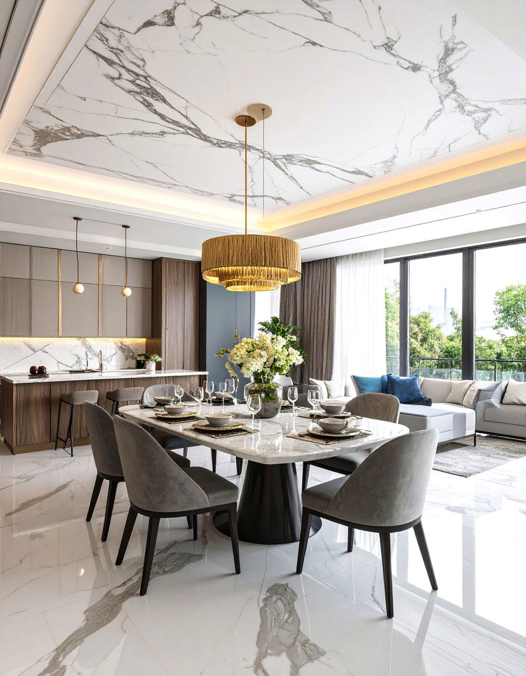 Luxury Marble Texture Ceiling - 25 Ceiling Wallpaper Ideas