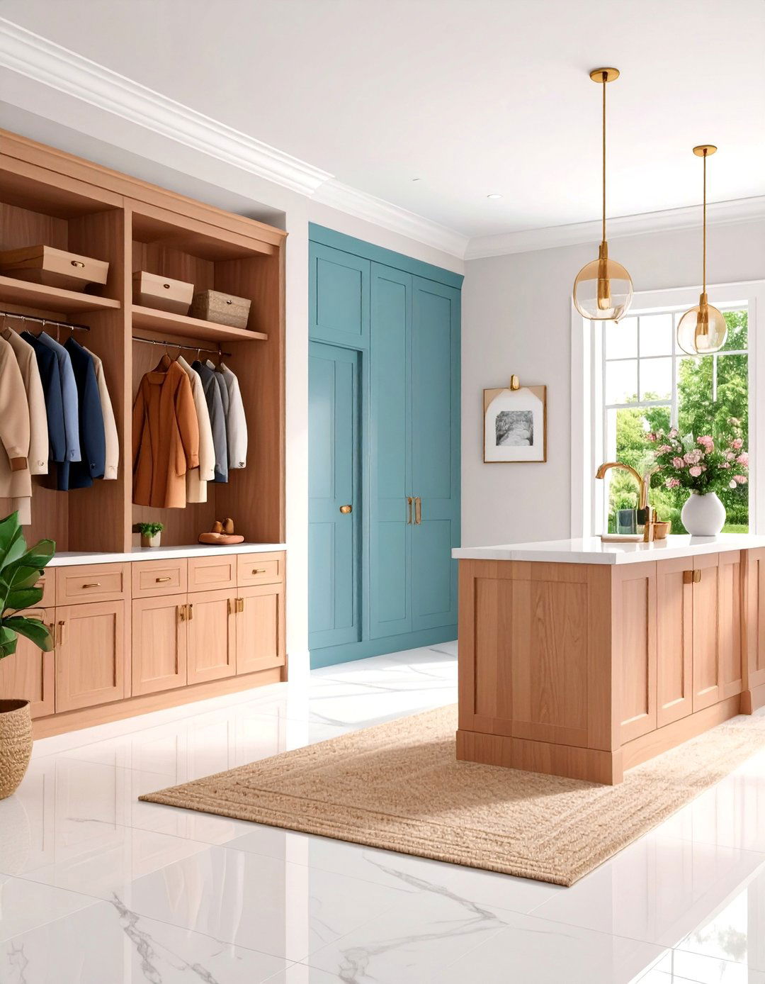 Luxury Mudroom with Marble Countertops and Custom Millwork - 25 Mud Room Ideas