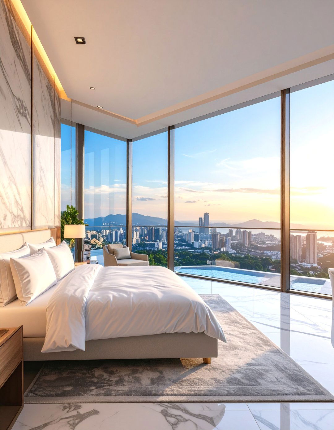 Luxury Penthouse Hotel Room with City Views - 25 Hotel Room Design Ideas