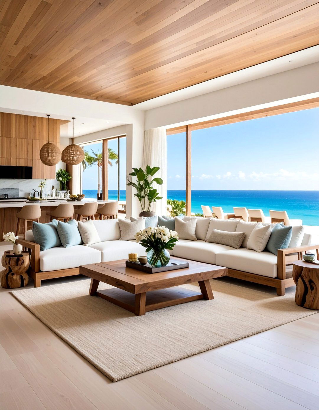 Luxury Resort Living Room with Five Star Comfort - 25 Coastal Living Room Ideas