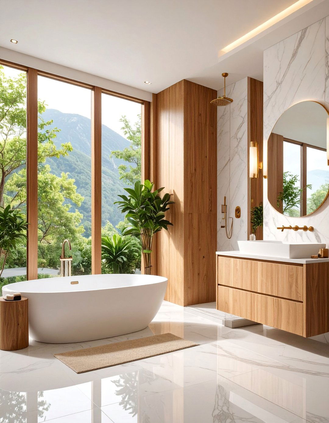 Luxury Spa Family Bathroom with High End Finishes - 25 Family Bathroom Ideas